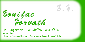bonifac horvath business card
